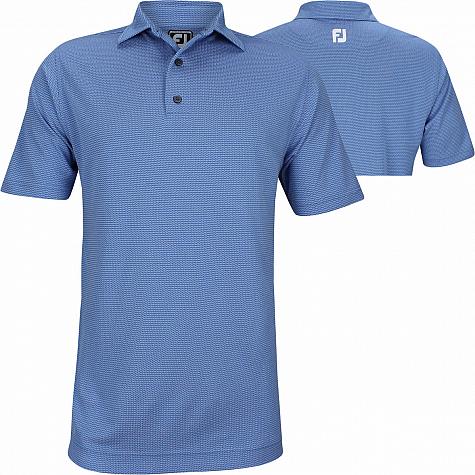 FootJoy Zig Zag Jacquard Golf Shirts with Self Collar - Athletic Fit - Marine - FJ Tour Logo Available