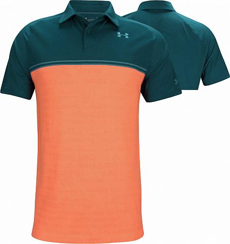 Under Armour Threadborne Calibrate Golf Shirts - Techno Teal