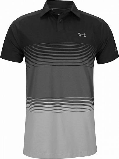 Under Armour Threadborne Gradient Golf Shirts - Black