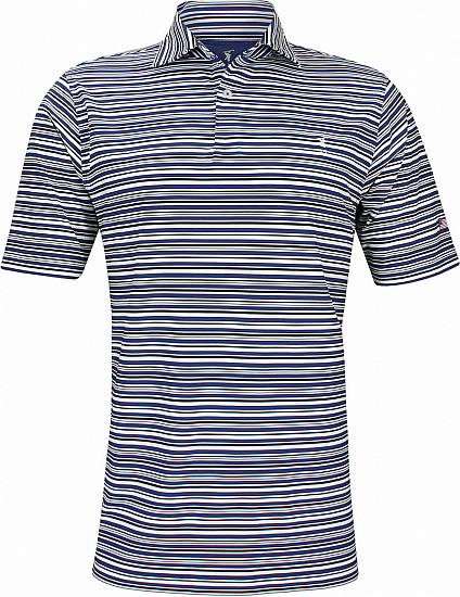 Fairway & Greene USA Silk Stripe Jersey Golf Shirts - Royal Blue - ON SALE