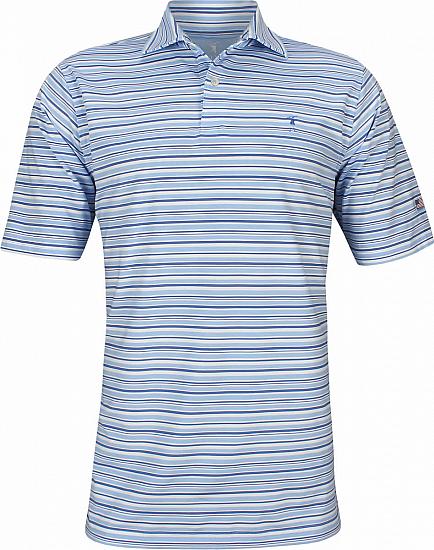 Fairway & Greene USA Silk Stripe Jersey Golf Shirts - Bluff