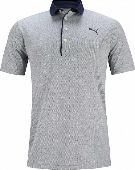 Puma Diamond Jacquard Golf Shirts - Peacoat - ON SALE