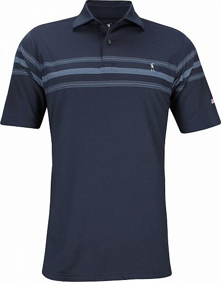 Fairway & Greene USA Pavelich Stripe Jersey Golf Shirts - Marine - ON SALE
