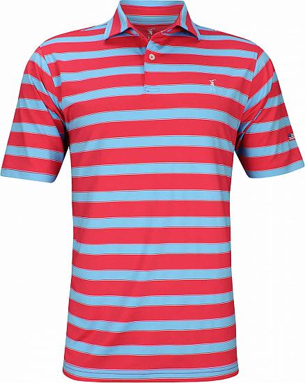 Fairway & Greene USA Buzz Stripe Jersey Golf Shirts - Fireball
