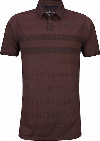 Nike Dri-FIT Zonal Cooling Fade Stripe Golf Shirts - Burgundy Crush