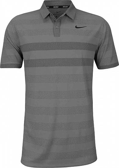Nike Dri-FIT Zonal Cooling Fade Stripe Golf Shirts - Gunsmoke