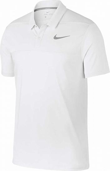 Nike Dri-FIT Color Block Golf Shirts - White