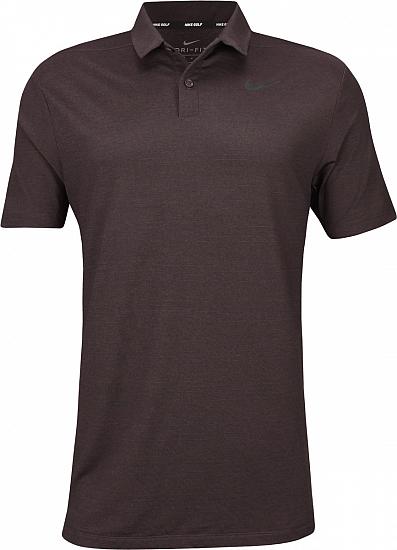 Nike Dri-FIT Heather Texture Golf Shirts - Burgundy Crush - ON SALE