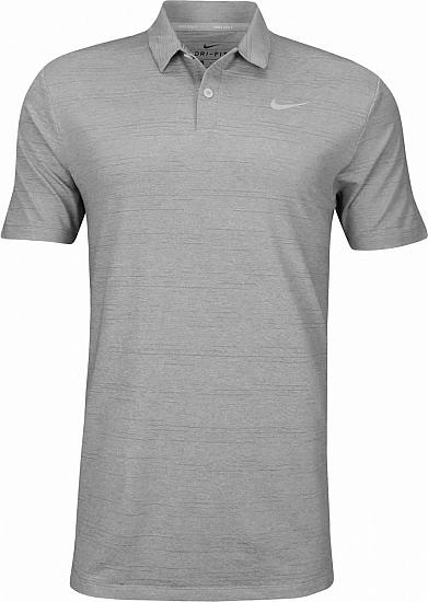 Nike Dri-FIT Heather Texture Golf Shirts - Light Grey