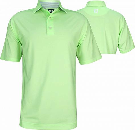 FootJoy Lisle with Micro Stripe Accent Self Collar Golf Shirts - Honeydew - FJ Tour Logo Available