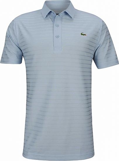 Lacoste Tech Jersey Stripe Jacquard Golf Shirts - DragonFly Blue - HOLIDAY SPECIAL