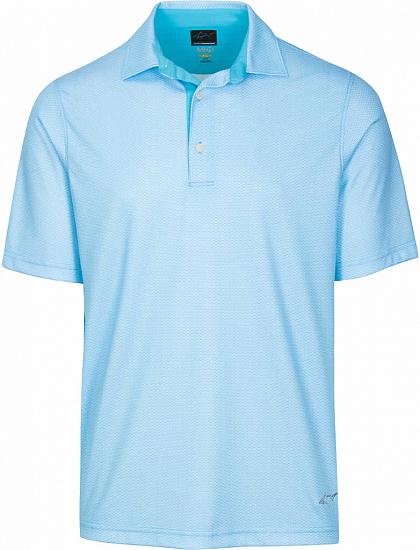 Greg Norman ML75 Dot Foulard Print Golf Shirts - Coast Blue