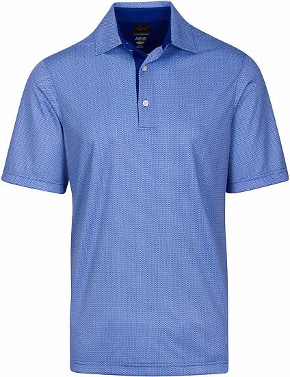 Greg Norman ML75 Dot Foulard Print Golf Shirts - Regal Blue