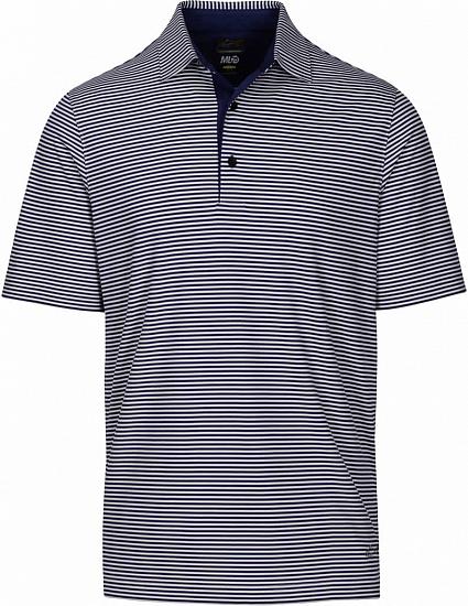 Greg Norman ML75 Bar Stripe Golf Shirts - Navy