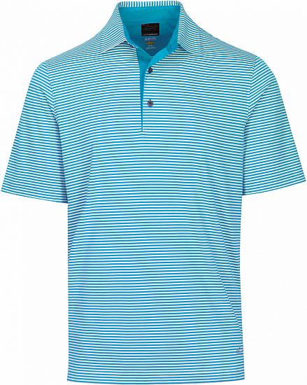Greg Norman ML75 Bar Stripe Golf Shirts - Coast Blue