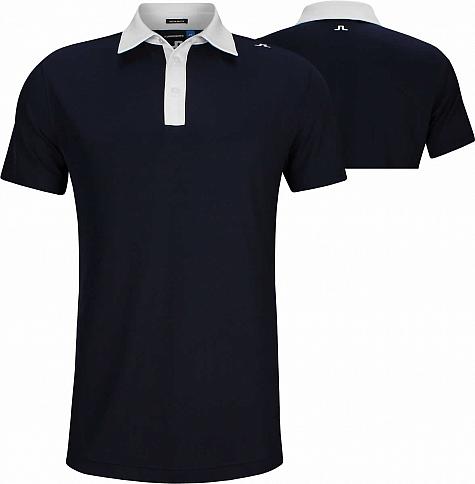 J.Lindeberg Henry Reg Lux Pique Golf Shirts - JL Navy
