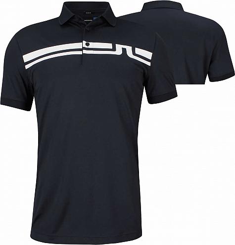 J.Lindeberg Eddy Slim Tx Jersey Golf Shirts - JL Navy