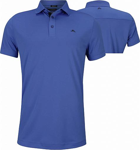 J.Lindeberg Clay Reg Fit Tx Jersey+ Golf Shirts - Daz Blue