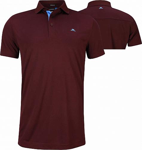 J.Lindeberg Clay Reg Fit Tx Jersey+ Golf Shirts - Dark Mahogany
