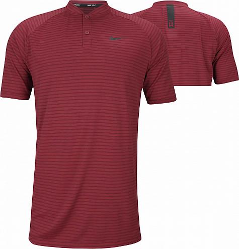 Nike Dri-FIT Tiger Woods Zonal Cooling Blade Collar Golf Shirts - Red Crush - ON SALE