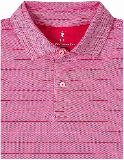 Fairway & Greene USA Hero Stripe Jersey Golf Shirts - Fireball