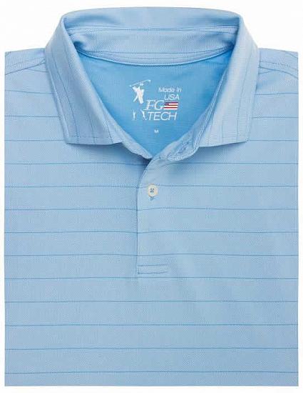 Fairway & Greene USA Hero Stripe Jersey Golf Shirts - Tidal Blue