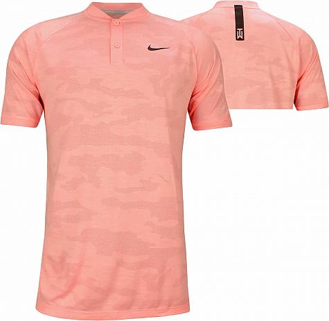 Nike Dri-FIT Tiger Woods Zonal Cooling Vapor Camo Blade Collar Golf Shirts - Storm Pink
