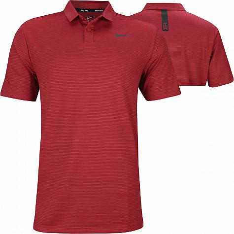 Nike Dri-FIT Tiger Woods Stripe Golf Shirts - Gym Red