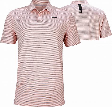 Nike Dri-FIT Tiger Woods Stripe Golf Shirts - Storm Pink