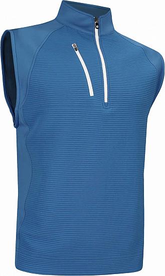 FootJoy Ribbed Jacquard Half-Zip Golf Vests - Marine - FJ Tour Logo Available - Previous Season Style