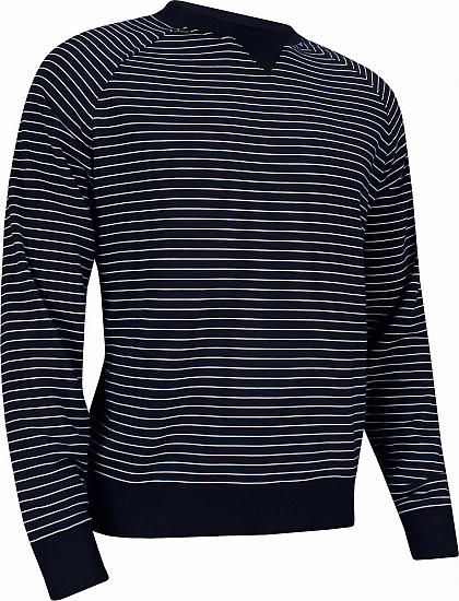 FootJoy French Terry Crew Neck Stripe Midlayer Golf Sweaters - FJ Tour Logo Available