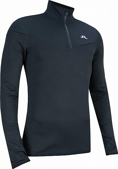 J.Lindeberg Hubbard Quarter-Zip Structured Golf Pullovers - JL Navy - ON SALE