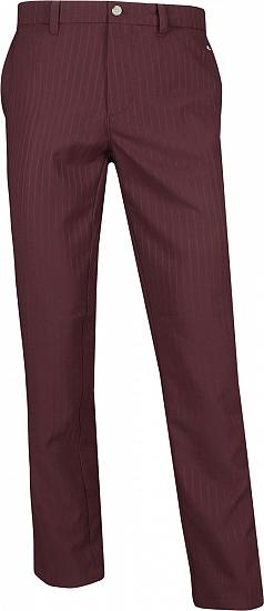 J.Lindeberg Elof Regular Fit Pin Stripe Golf Pants - Dark Mahogany - ON SALE