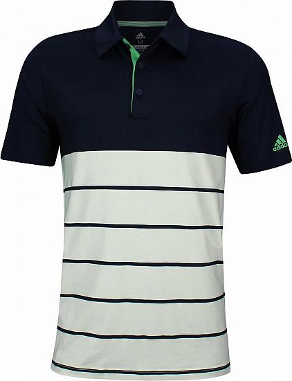 Adidas Ultimate Heather Stripe Golf Shirts - ON SALE