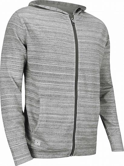 Linksoul Cotton Yarn Dye Stripe Full-Zip Golf Jackets - Grey