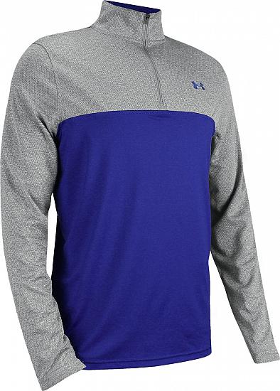 Under Armour Scratch Blocked Half-Zip Golf Pullovers - Royal - ON SALE