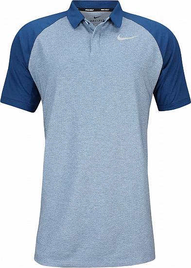 Nike Dri-FIT Raglan Golf Shirts - Royal Tint