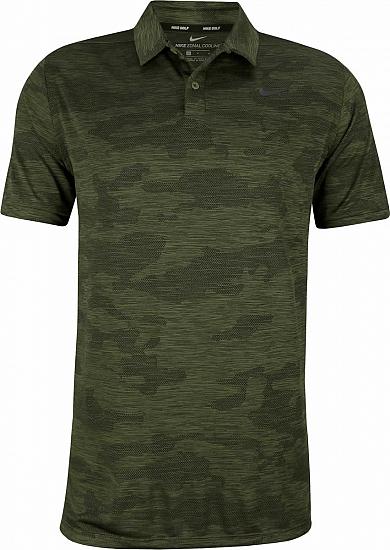 Nike Dri-FIT Zonal Cooling Camo Golf Shirts - Olive Canvas