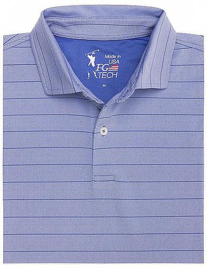 Fairway & Greene USA Hero Stripe Jersey Golf Shirts - Baltic