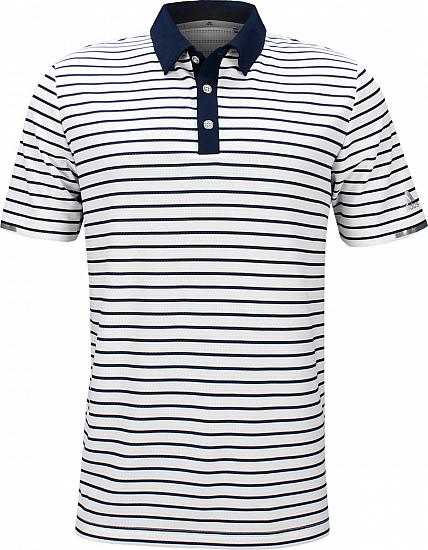 Adidas ClimaChill 3-Color Stripe Golf Shirts - White