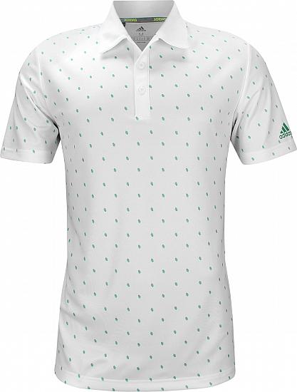 Adidas Pine Cone Critter Printed Golf Shirts - White - ON SALE