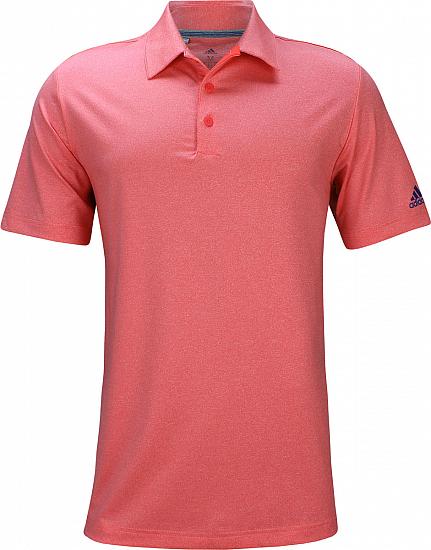 Adidas Ultimate 365 Heather Golf Shirts - Shock Red