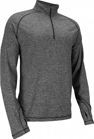 Dunning Heathered Tour Quarter-Zip Golf Pullovers - Black Heather - HOLIDAY SPECIAL