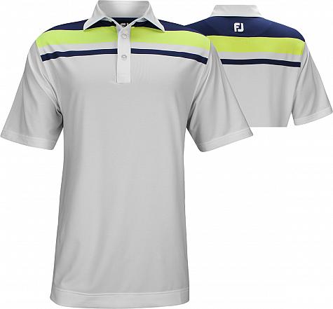 FootJoy ProDry Lisle Color Block Chest Stripe Golf Shirts - Hyannis Port Collection - FJ Tour Logo Available - Previous Season Style