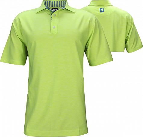 FootJoy ProDry Heather Lisle with Stripe Trim Golf Shirts - FJ Tour Logo Available - Previous Season Style