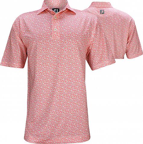 FootJoy ProDry Lisle Floral Print Golf Shirts - FJ Tour Logo Available - Previous Season Style