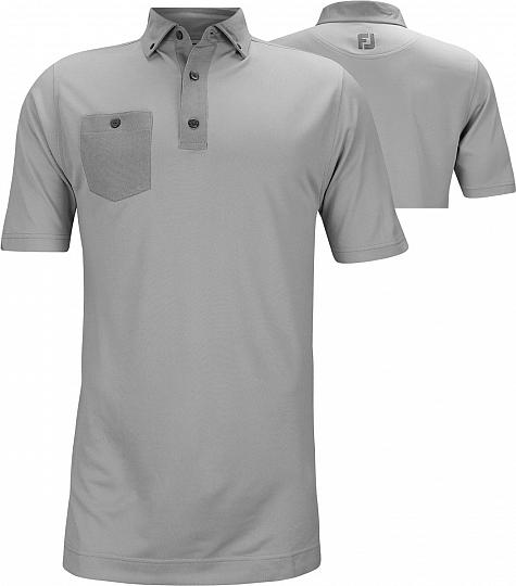 FootJoy Birdseye Jacquard Golf Shirts with Button Down Collar - Athletic Fit - FJ Tour Logo Available - Previous Season Style