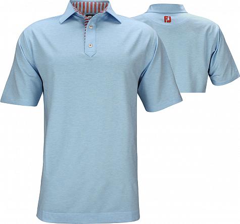 FootJoy ProDry Heather Lisle with Stripe Trim Golf Shirts - FJ Tour Logo Available - Previous Season Style