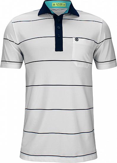 G/Fore Striped Pocket Golf Shirts - Twilight Blue