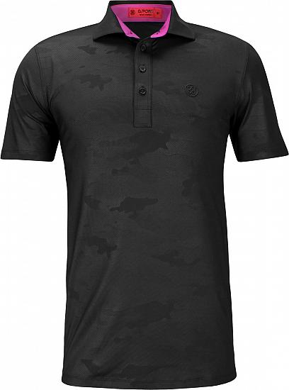 G/Fore Camo Embossed Golf Shirts - Black Ink